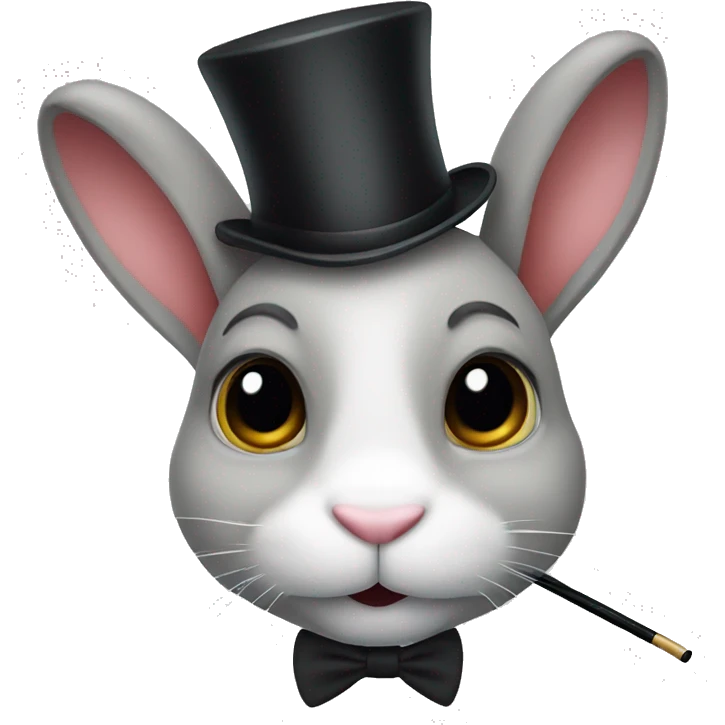 Bunny with a top hat and cane emoji