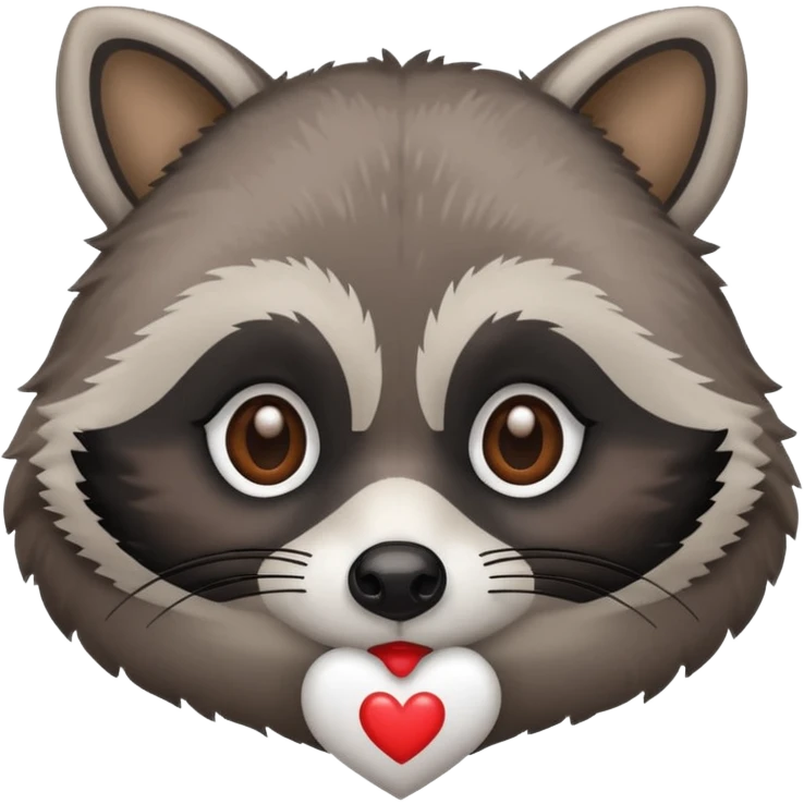 raccoon with heart eyes emoji
