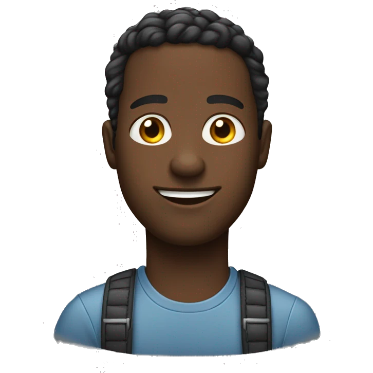 homem negro careca sorrindo emoji