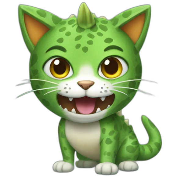 Cat in a dinosaur costume emoji