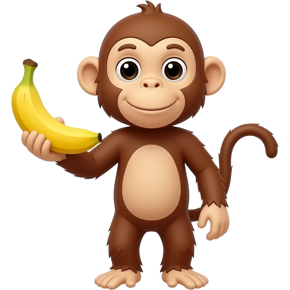 Monkey holding a banana emoji