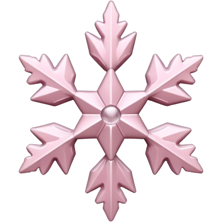 snow flake pale pink 3d glass texture emoji