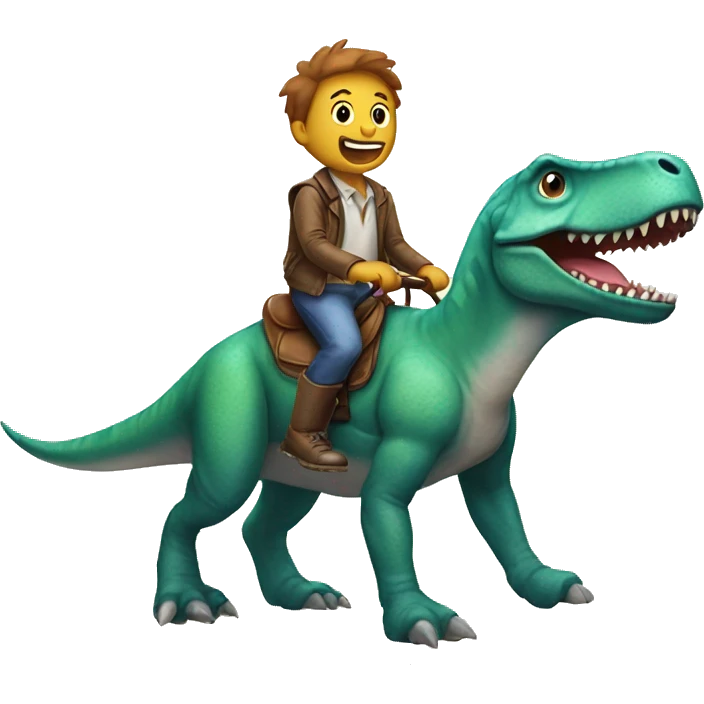 Dinosaur riding a dog emoji
