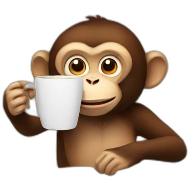 monkey drinking coffee emoji