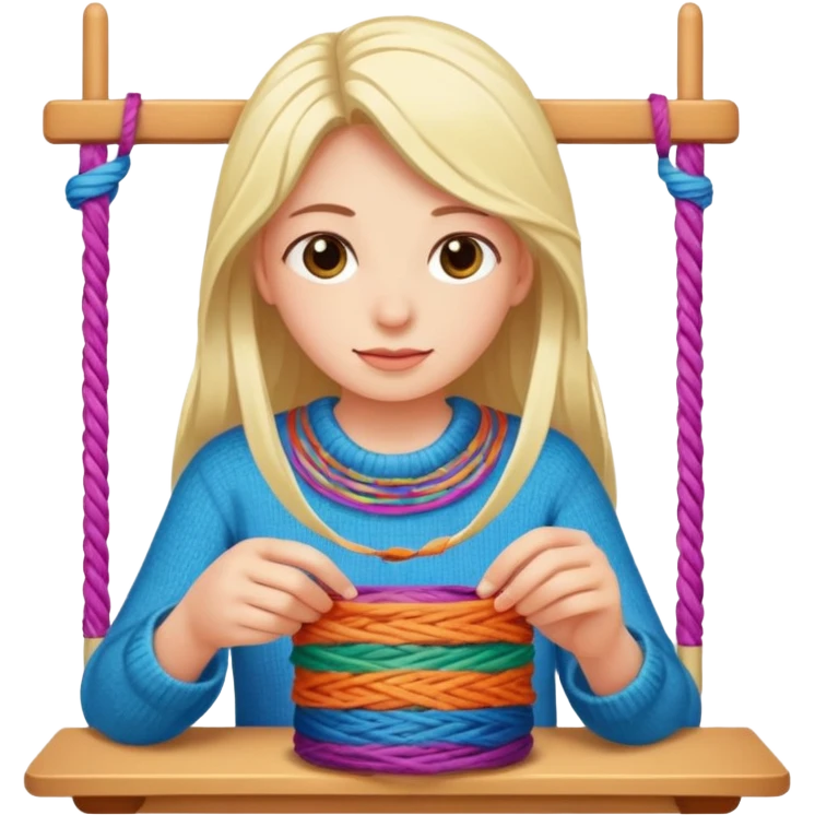 Una persona tejiendo  emoji