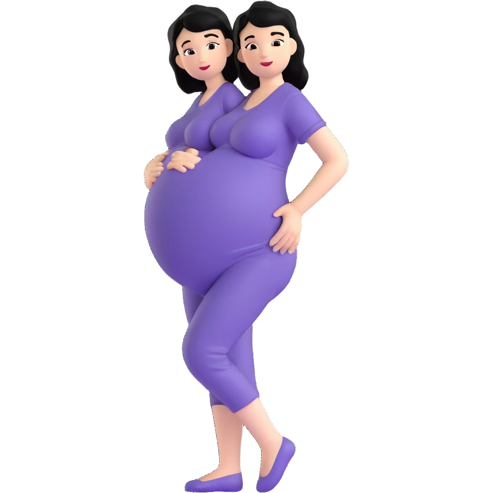 pregnant woman with black hair emoji