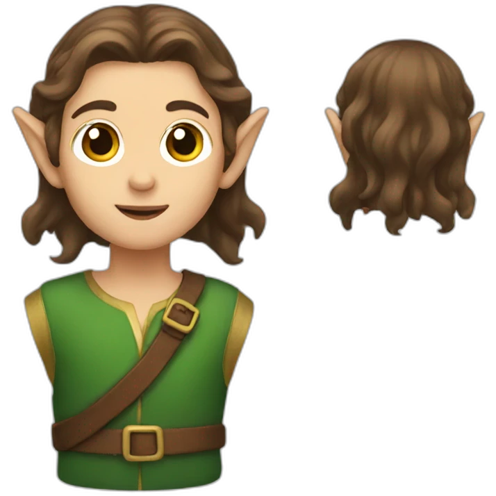Elf with brown hair emoji