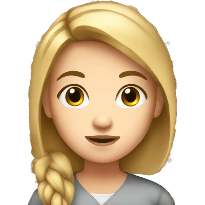 white girl student brown hai emoji