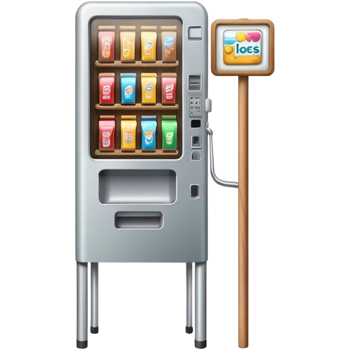 vending machine next to a crutch  emoji