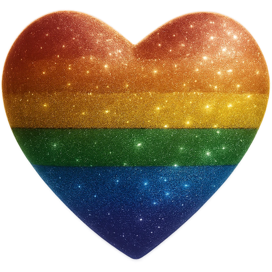 Add a soft glow effect around the 3D floating glitter pride heart in a photorealistic style. Keep the image with no background. emoji