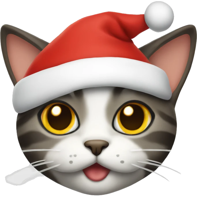 Cat wearing a Santa hat emoji