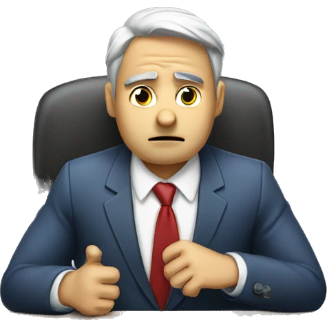 stressed business man waiting for call emoji