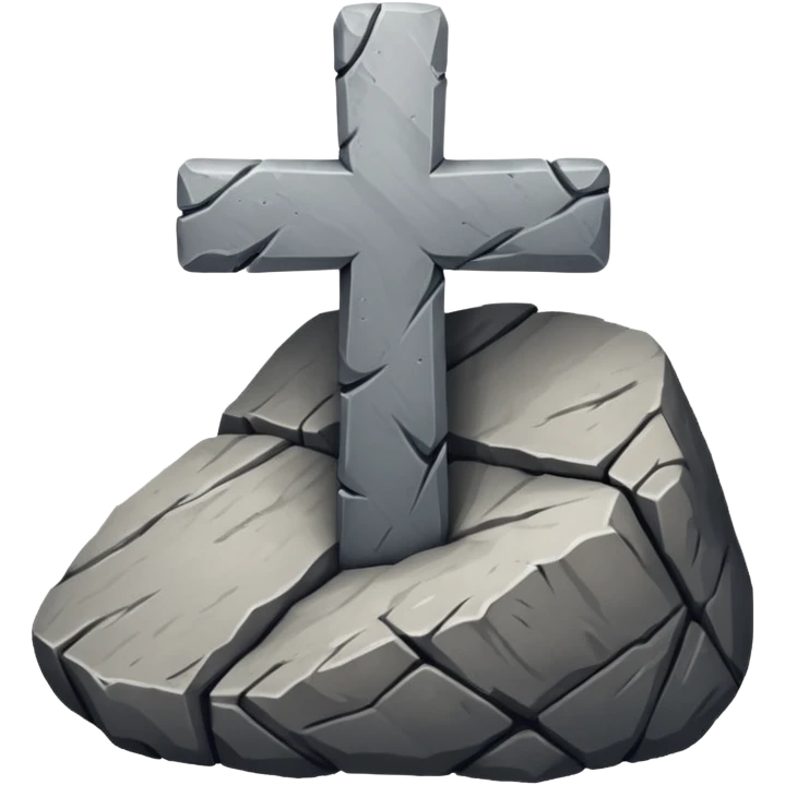 rock shaped like a cross emoji