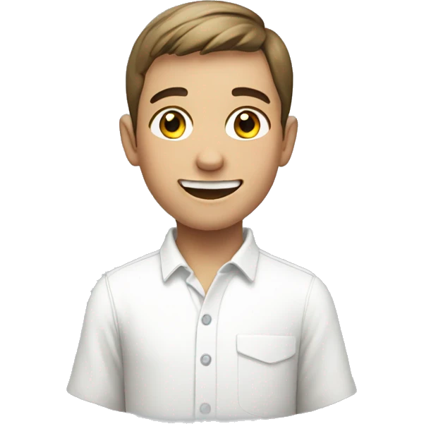 smiling boy in white shirt emoji