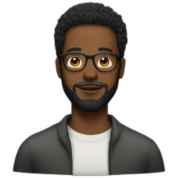 young black man with glasses and long beard emoji