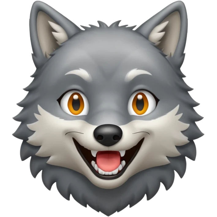 wolf standing and smiling emoji
