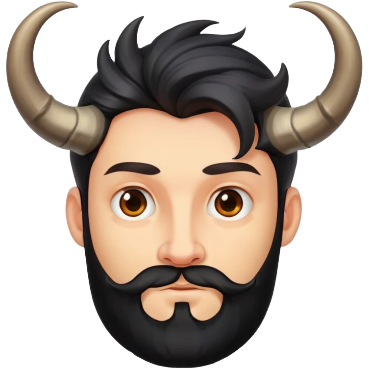 Парень с черной бородой и рожками emoji