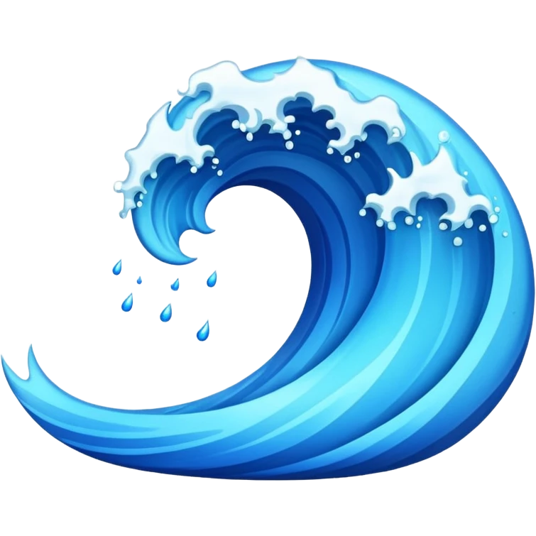 glitter blue wave emoji