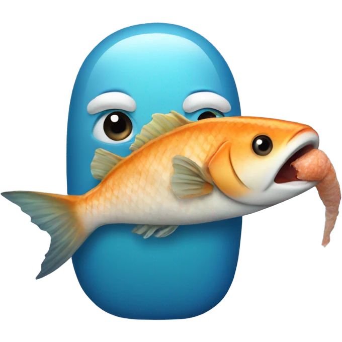 Fish eating a fish stick  emoji