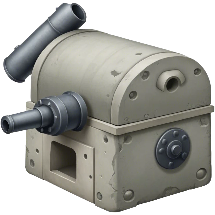 military pillbox with cannon emoji