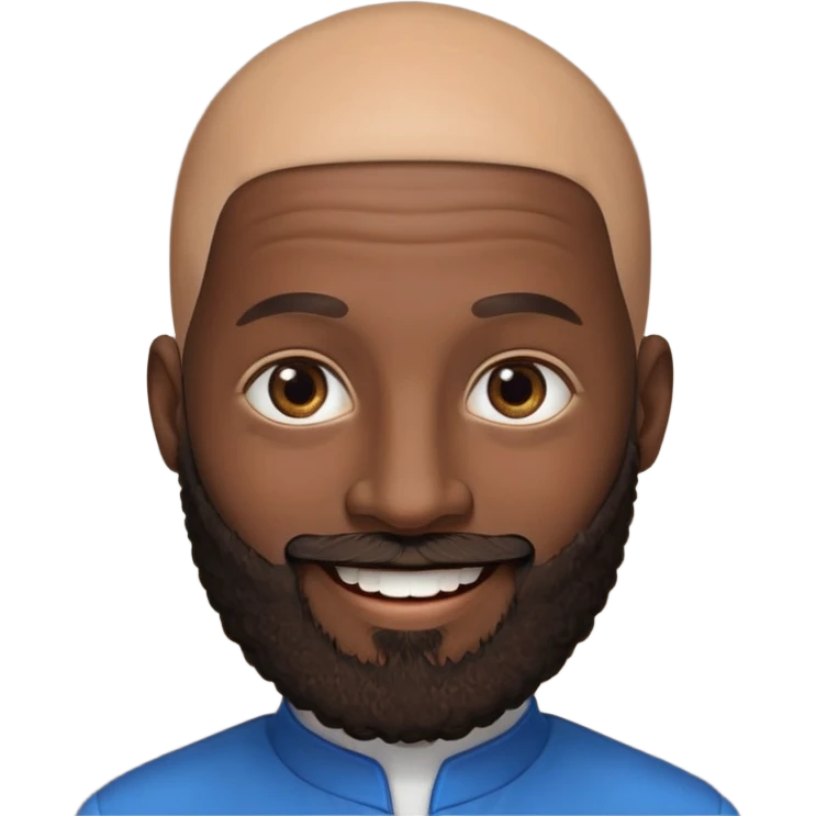 afro longue barbe tete chauve bleu marron sourire emoji