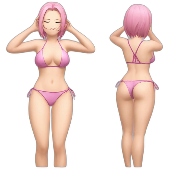 sakura haruno full body pawg micro bikini back focus woman emoji
