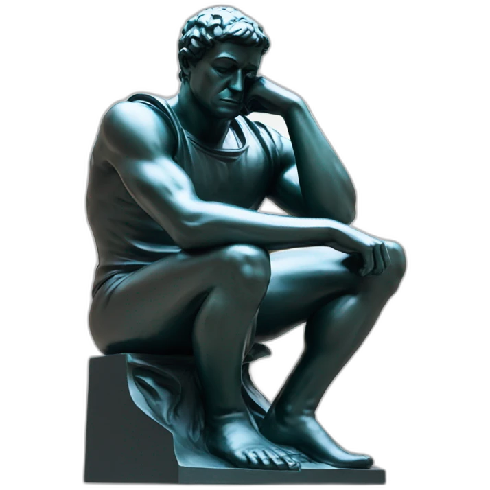 The thinker statue emoji