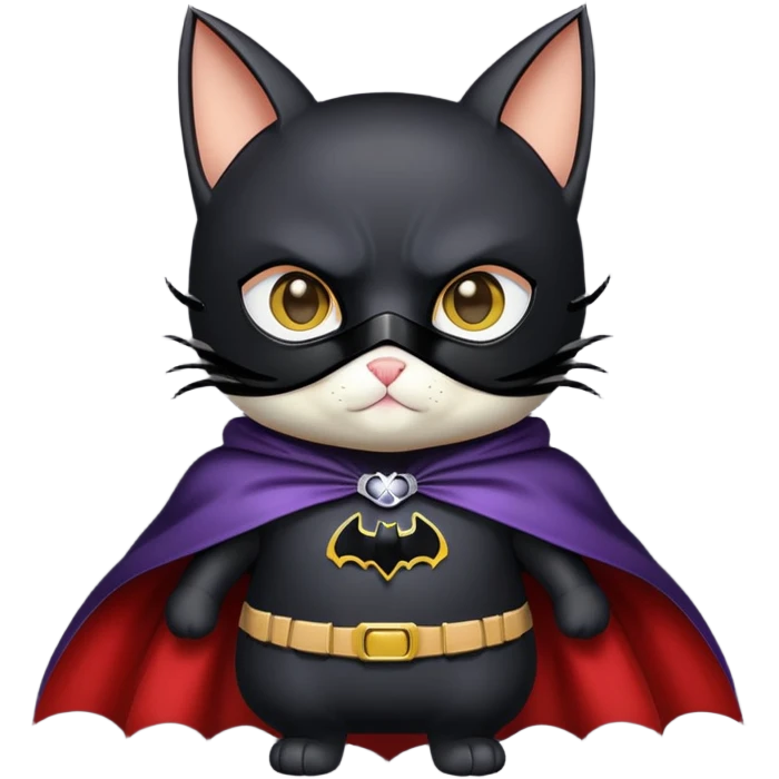 bat man cat with cape and mask emoji
