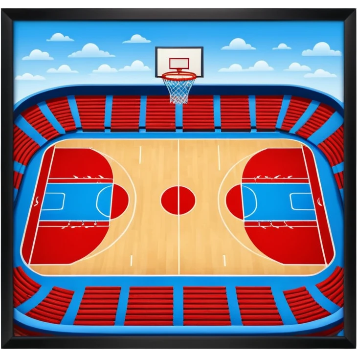 basketball stadium field (#00A3E0) and red (#F9423A) emoji
