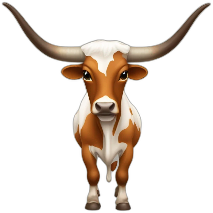exas Longhorn, ridiculously long horns, full body, not skinny emoji