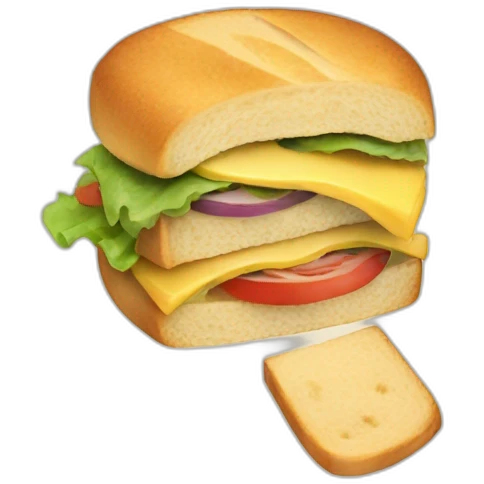 Chat avec un sandwich emoji