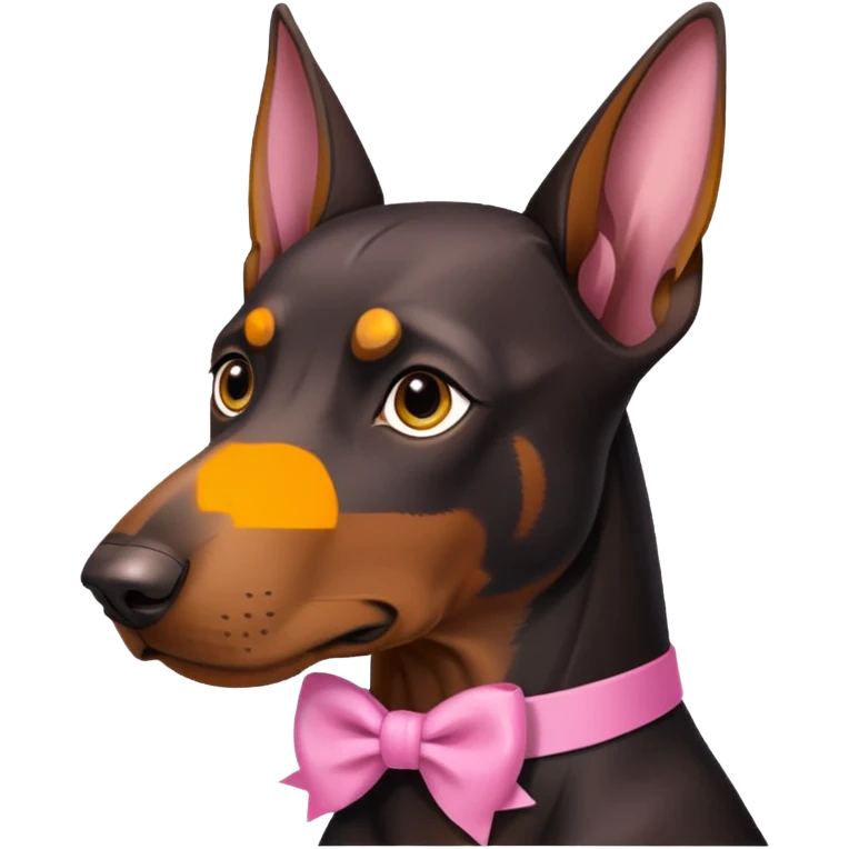 doberman with pink bow emoji