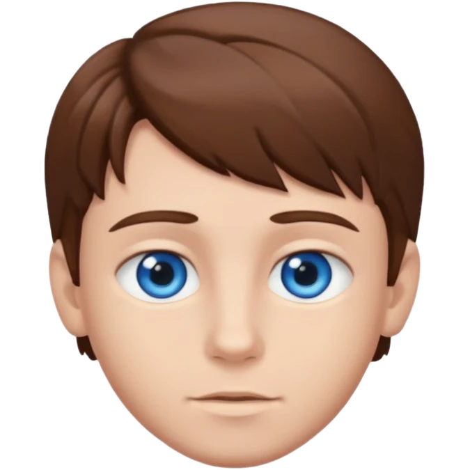 Brown hair and blue eyes boy emoji