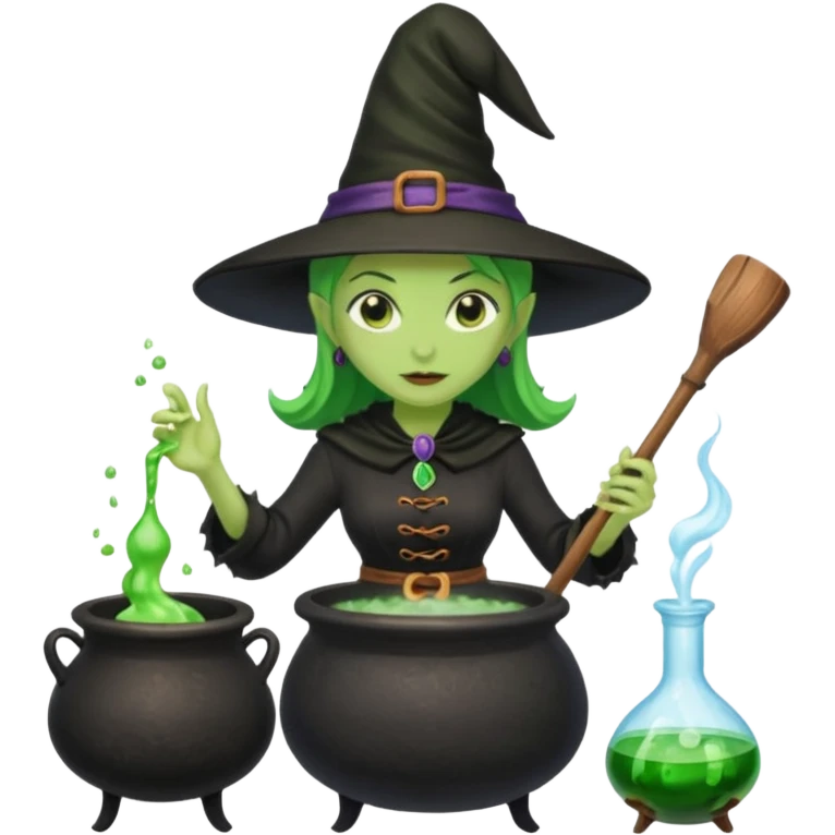 green witch cooking potion emoji