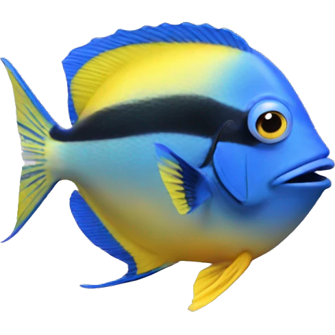 Blue tang fish Smoking a cigarette emoji