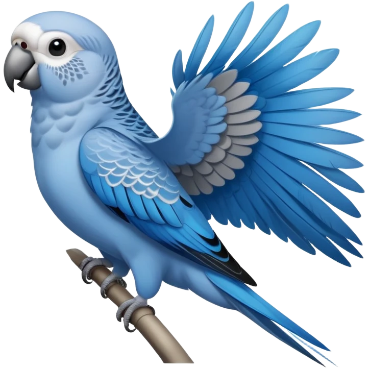 Blue and grey parakeet emoji