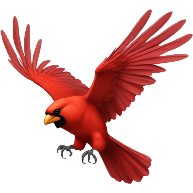 Red cardinal flying from a golden eagle emoji