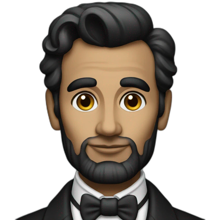 Nauman Shaikh as Abraham Lincoln with a fade emoji