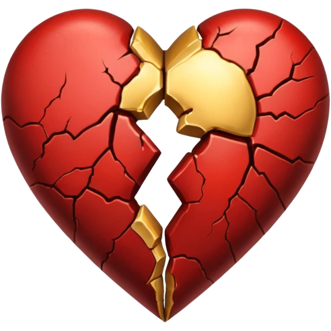 Make a heart with one crack down the middle making it split into two. Fill the crack fully with gold so that it looks like a normal heart with gold cracks on it emoji