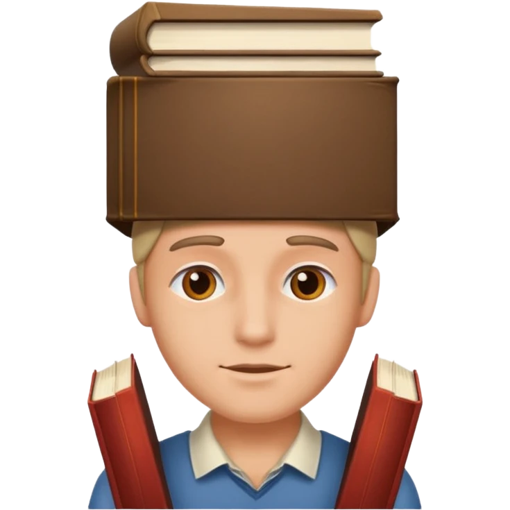 a man with very books in your head emoji