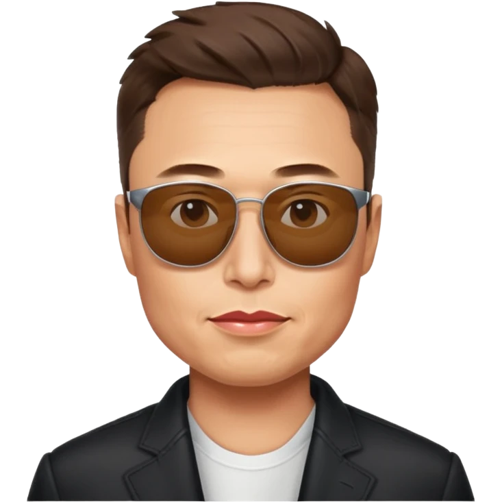 Elon Musk with sunglasses apple style emoji emoji