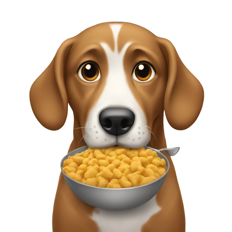 dog eating food emoji