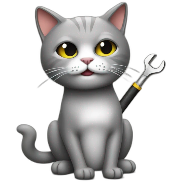 cat with wrench smoking cigarette emoji