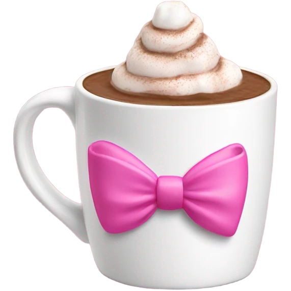 Hot chocolate in pink bow mug emoji