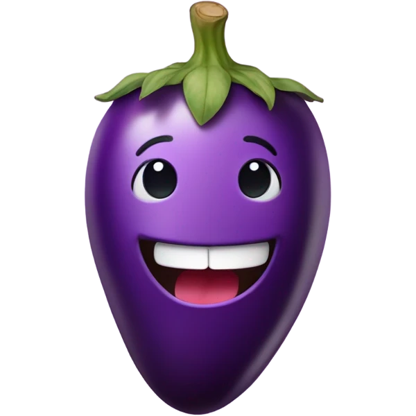 smiley face eating an eggplant  emoji