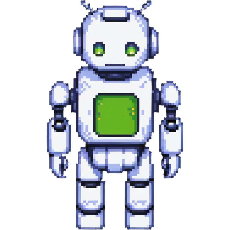Android robot character 8-bit style emoji