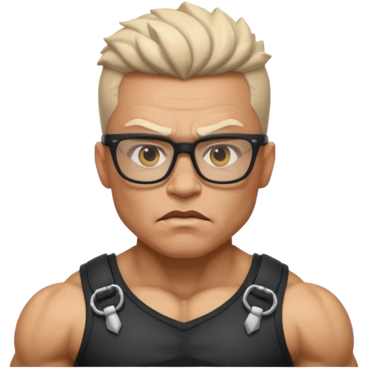 Glasses-Wearing wild Warrior bust emoji