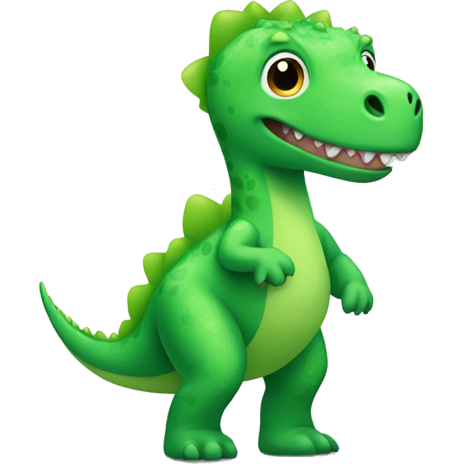 Green dinosaur in tutu emoji