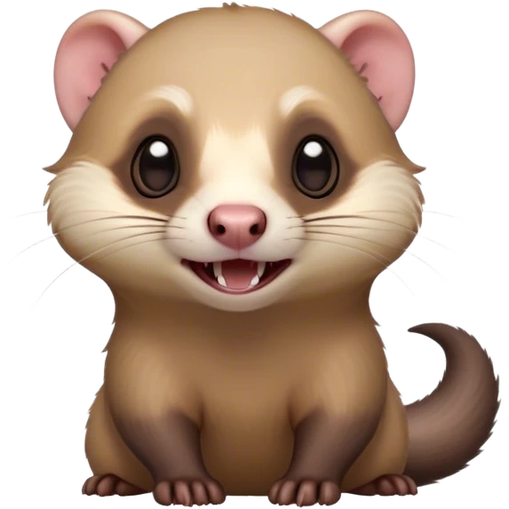 Cinematic Comical sable ferret Portrait Emoji, Head tilted dramatically with an exaggeratedly shocked expression, featuring a slender, wiggly body and a distinct sable ferret head with a pointed snout and small ears, with wide, hilariously expressive eyes full of humorous disbelief, Simplified yet hilariously expressive features, highly detailed, glowing with a slightly sassy natural glow, high shine, dramatic yet playful, stylized with an air of quirky charm, soft glowing outline, capturing the essence of a meme-worthy sable ferret that looks ready to scamper into viral fame! emoji