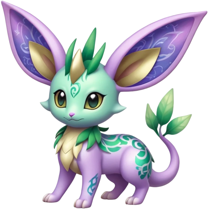 Shiny Exotic Cute Adorable Majestic Ethereal Sparkly Flygon-Espeon-Leafeon-Shaymin-Hybrid-Creature with pattern-markings emoji